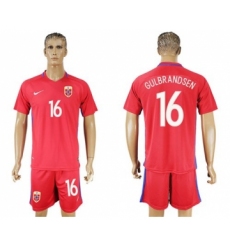 Norway #16 Gulbrandsen Home Soccer Country Jersey
