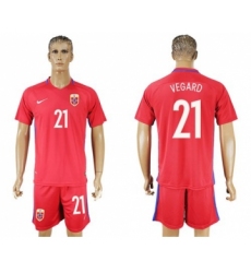 Norway #21 Vegard Home Soccer Country Jersey