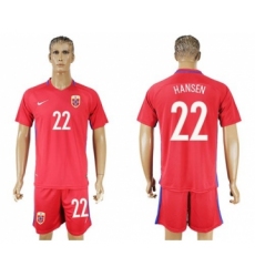 Norway #22 Hansen Home Soccer Country Jersey
