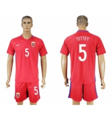 Norway #5 Tettey Home Soccer Country Jersey