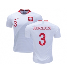 Poland #3 JEDRZEJCZK Home Soccer Country Jersey
