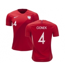Poland #4 CIONEK Away Soccer Country Jersey