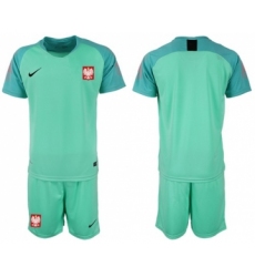 Poland Blank Green Goalkeeper Soccer Country Jersey