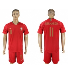 Portugal #11 Bernardo Home Soccer Country Jersey