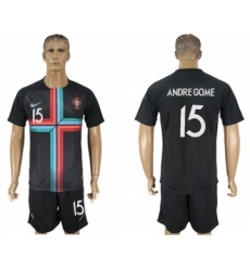 Portugal #15 Andre Gome Black Training Soccer Country Jersey