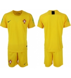 Portugal Blank Yellow Goalkeeper Soccer Country Jersey
