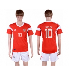 Russia #10 Smolov Home Soccer Country Jersey