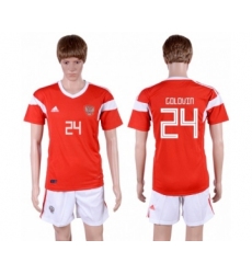 Russia #24 Golovin Home Soccer Country Jersey