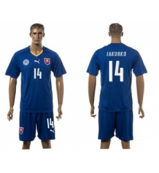Slovakia #14 Jakubko Blue Away Soccer Country Jersey