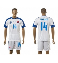 Slovakia #14 Jakubko Home Soccer Country Jersey