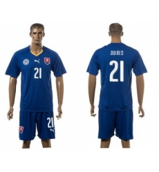 Slovakia #21 Duris Blue Away Soccer Country Jersey