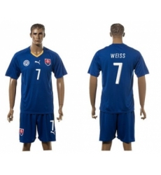 Slovakia #7 Weiss Blue Away Soccer Country Jersey
