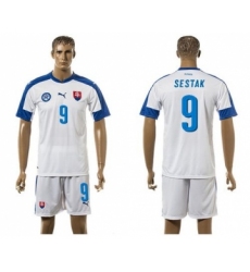 Slovakia #9 Sestak Home Soccer Country Jersey