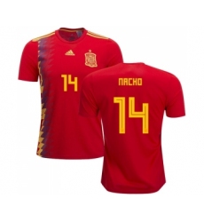 Spain #14 Nacho Home Soccer Country Jersey