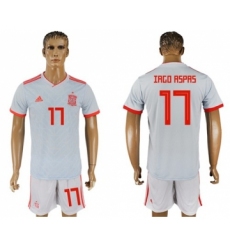 Spain #17 Iago Aspas Away Soccer Country Jersey