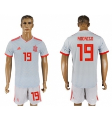 Spain #19 Rodrigo Away Soccer Country Jersey