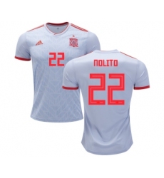 Spain #22 Nolito Away Soccer Country Jersey