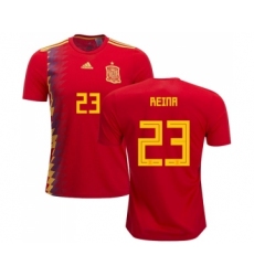 Spain #23 Reina Home Soccer Country Jersey
