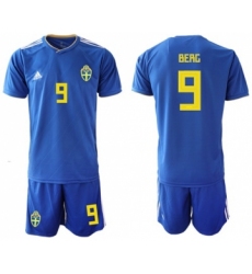 Sweden #9 Berg Away Soccer Country Jersey