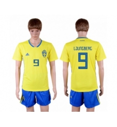 Sweden #9 Ljungberg Home Soccer Country Jersey