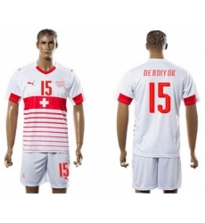 Switzerland #15 Derdiyok Away Soccer Country Jersey