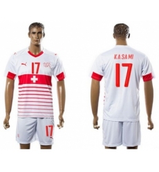 Switzerland #17 Kasami Away Soccer Country Jersey