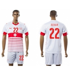 Switzerland #22 Schar Away Soccer Country Jersey