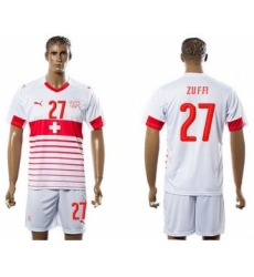 Switzerland #27 Zuffi Away Soccer Country Jersey