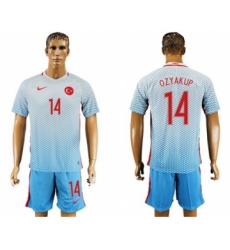 Turkey #14 Ozyakup Away Soccer Country Jersey