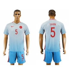Turkey #5 Sahin Away Soccer Country Jersey
