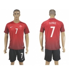 Turkey #7 Gonul Home Soccer Country Jersey