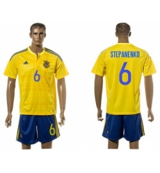 Ukraine #6 Stepanenko Home Soccer Country Jersey