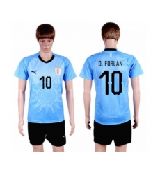 Uruguay #10 D.Forlan Home Soccer Country Jersey