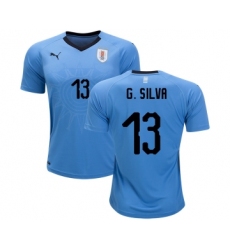 Uruguay #13 G.Silva Home Soccer Country Jersey