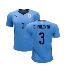 Uruguay #3 D.Polenta Home Soccer Country Jersey