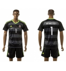 Wales #1 Hennessey Black Away Soccer Club Jersey