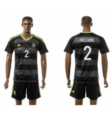 Wales #2 Williams Black Away Soccer Club Jersey