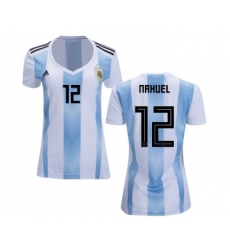 Women's Argentina #12 Nahuel Home Soccer Country Jersey