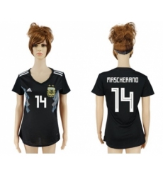 Women's Argentina #14 Mascherano Away Soccer Country Jersey