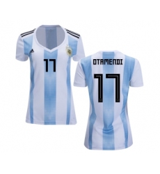 Women's Argentina #17 Otamendi Home Soccer Country Jersey