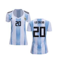 Women's Argentina #20 Lo Celso Home Soccer Country Jersey