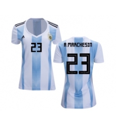 Women's Argentina #23 A.MARCHESIN Home Soccer Country Jersey