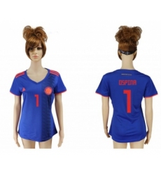 Women's Colombia #1 Ospina Away Soccer Country Jersey
