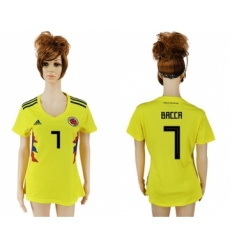 Women's Colombia #7 Bacca Home Soccer Country Jersey