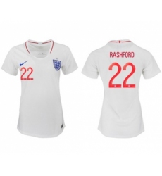 Women's England #22 Rashford Home Soccer Country Jersey