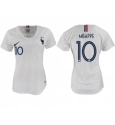 Women's France #10 Mbappe Away Soccer Country Jersey