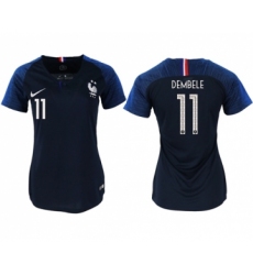 Women's France #11 Dembele Home Soccer Country Jersey