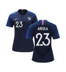 Women's France #23 Areola Home Soccer Country Jersey