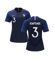 Women's France #3 Kimpembe Home Soccer Country Jersey