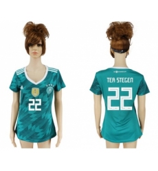 Women's Germany #22 Ter Stegen Away Soccer Country Jersey